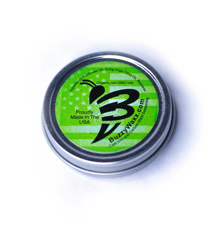 BuzzyWaxx Green Cast Iron & Carbon Steel Seasoning (2 oz Can)