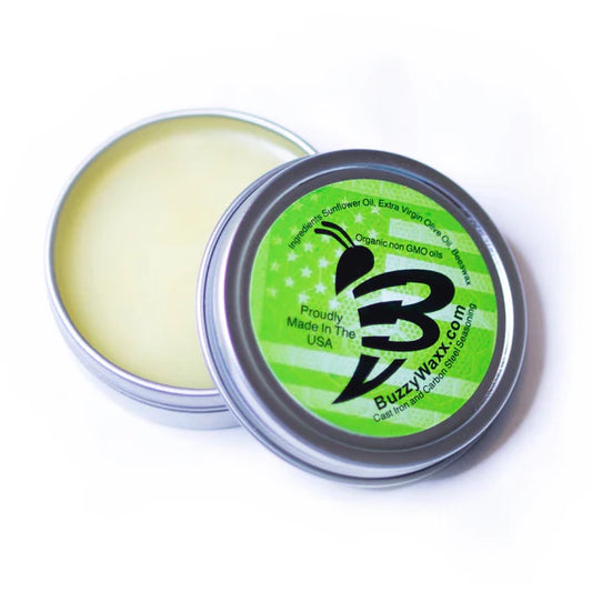 BuzzyWaxx Green Cast Iron & Carbon Steel Seasoning (2 oz Can)